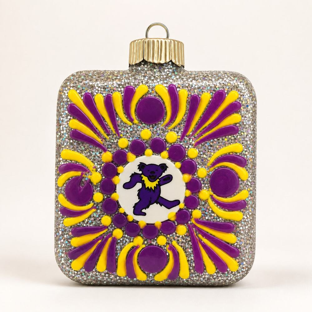 Grateful Dead Dancing Bear 3 Inch Hand Painted Shatterproof Ornament